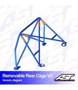 Roll Bar AUDI TT (8N) 3-doors Hatchback Quattro REMOVABLE REAR CAGE V2