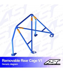 Roll Bar BMW (E36) 3-Series 2-doors Coupe RWD REMOVABLE REAR CAGE V1