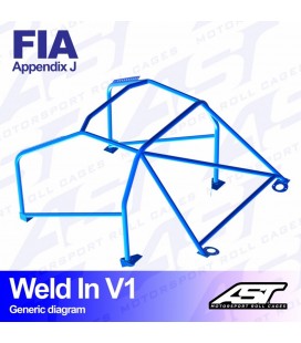 Roll Cage AUDI 100/200 (C3 Typ44 ) 4-doors Sedan Quattro WELD IN V1