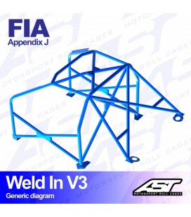 Roll Cage AUDI 100/200 (C3 Typ44 ) 4-doors Sedan Quattro WELD IN V3