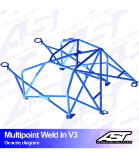 Roll Cage AUDI A3 / S3 (8L) 3-doors Hatchback FWD MULTIPOINT WELD IN V3