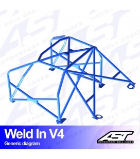 Roll Cage AUDI A3 / S3 (8L) 3-doors Hatchback FWD WELD IN V4