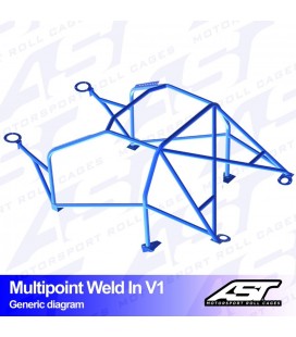 Roll Cage AUDI A3 / S3 (8P) 3-doors Hatchback Quattro MULTIPOINT WELD IN V1