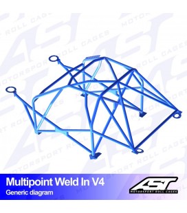 Roll Cage AUDI A3 / S3 (8V) 4-doors Sedan Quattro MULTIPOINT WELD IN V4