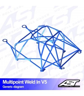 Roll Cage AUDI A3 / S3 (8V) 5-doors Sportback Quattro MULTIPOINT WELD IN V5