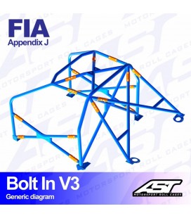 Roll Cage AUDI Coupe (B3) 2-doors Coupe Quattro BOLT IN V3