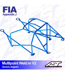 Roll Cage AUDI Coupe (B3) 2-doors Coupe Quattro MULTIPOINT WELD IN V2