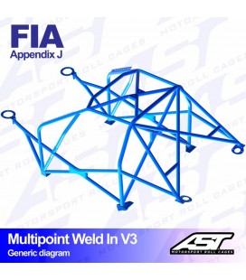 Roll Cage AUDI Coupe (B3) 2-doors Coupe Quattro MULTIPOINT WELD IN V3