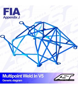 Roll Cage AUDI Coupe (B3) 2-doors Coupe Quattro MULTIPOINT WELD IN V5