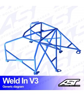 Roll Cage AUDI TT (8N) 3-doors Hatchback Quattro WELD IN V3