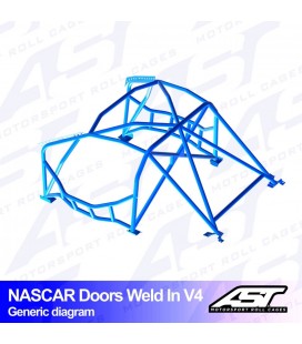 Roll Cage BMW (E30) 3-Series 2-doors Coupe AWD WELD IN V4 NASCAR-door
