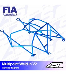 Roll Cage BMW (E30) 3-Series 2-doors Coupe RWD MULTIPOINT WELD IN V2