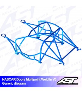 Roll Cage BMW (E30) 3-Series 2-doors Coupe RWD MULTIPOINT WELD IN V3 NASCAR-door