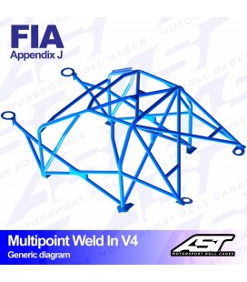 Roll Cage BMW (E36) 3-Series 4-doors Sedan RWD MULTIPOINT WELD IN V4