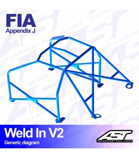 Roll Cage FORD Focus (Mk1) 3-doors Hatchback FWD WELD IN V2