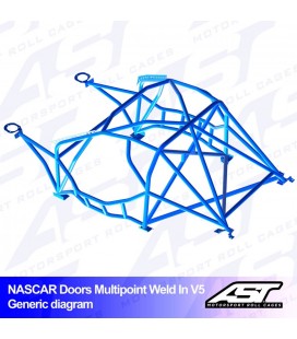 Roll Cage NISSAN Silvia (S15) 2-doors Coupe MULTIPOINT WELD IN V5 NASCAR-door
