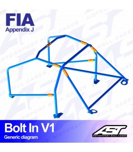 Roll Cage OPEL Calibra 3-doors Coupe 4X4 BOLT IN V1