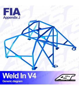 Roll Cage RENAULT Clio (Phase 1) 3-doors Hatchback WELD IN V4