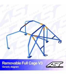 Roll Cage RENAULT Clio (Phase 2) 3-doors Hatchback REMOVABLE FULL CAGE V3