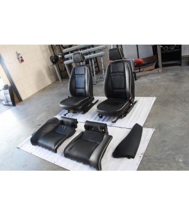 BMW E92 black leather seats, white stitching