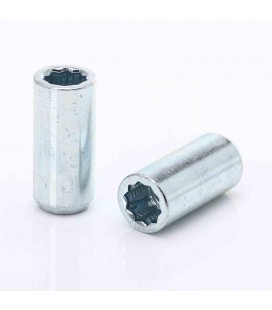 Set of SILVER long star lug nuts 14x1,5 + Key